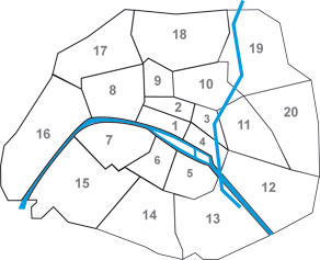 Map - Paris' districts